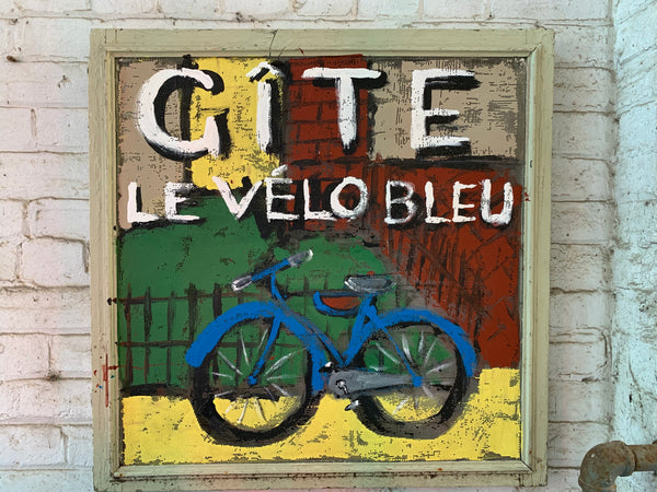 Gite le Vélo Bleu - painted screen - Painting by David Dossett - Martello Alley