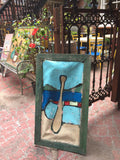 Canoe and paddle - Outdoor art - screen by David Dossett - Martello Alley