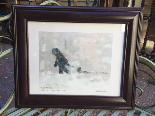Pulling the Toboggan Home - framed print - Framed print by David Dossett - Martello Alley