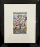 Everdello 9.5” x12” original  framed art work