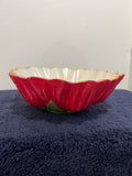 Tulip-Shaped Red Concrete Bowl
