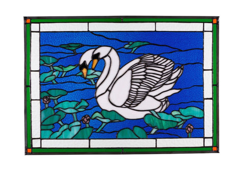 Stained Glass - White Swan (print) - Print by Alistair Morris - Martello Alley