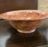 Large rimmed bowl - red, brown