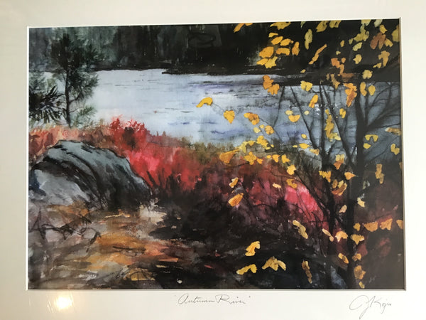 Autumn River - large matted print