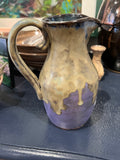 One-of-a-kind Pitcher in tan and purple glazes