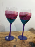Hand painted wine glasses by Ovals