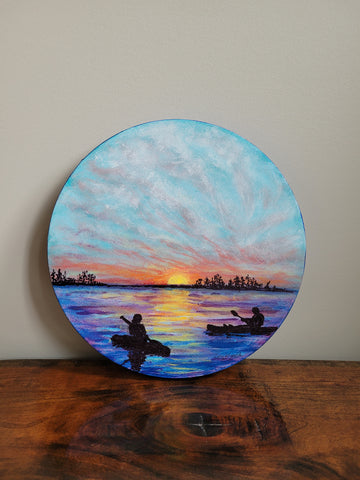 Kayaking at Sunset - Original by Lucy De Sousa
