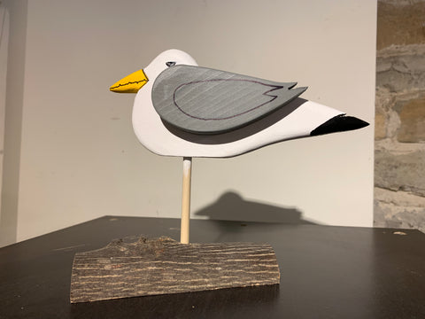 Seagull on driftwood - carving by Martello Alley - Martello Alley