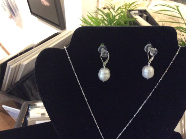 E34 ss and freshwater pearl earrings - Jewellery by Martello Alley - Martello Alley