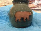 Vase -Ceramic fish bowl vase with polar bear prints