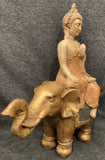 Indian Buddha on an Elephant Statue Hand-cast concrete