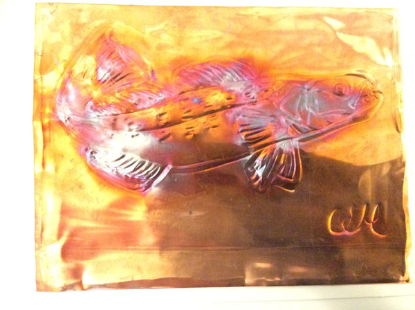 Fish 1 - Copper card by Cathie Hamilton - Martello Alley