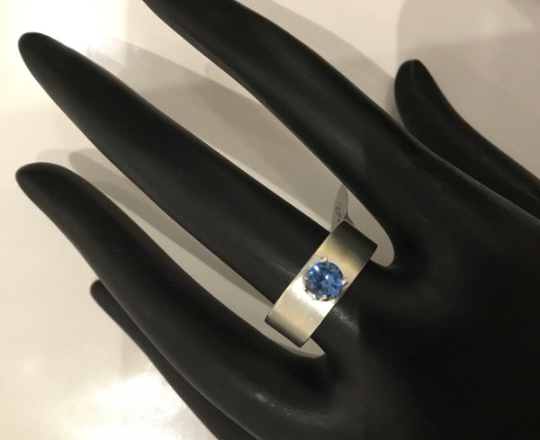 Blue topaz Silver Ring - by Leslie Welfare