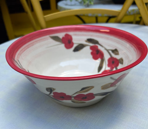 Red Poppy Medium Bowl - Windmill of Provence