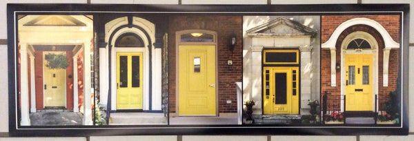 Poster - yellow doors of Kingston 36 x 12 inches - Photos by Nicole Couture-Lord - Martello Alley