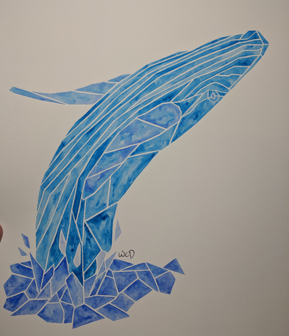 Whale Original - Wesley's Watercolour - Watercolour by Wesley Dossett - Martello Alley