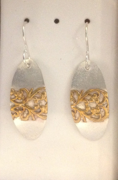 E51 silver and brass earrings - Jewellery by Martello Alley - Martello Alley