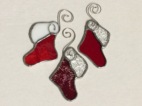 Our Cottage Glass:  Stained Glass Stocking Ornament in