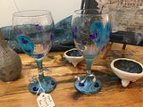 Hand painted wine glasses by Ovals