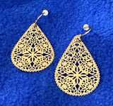 Gold Plated Filagree Earrings Lacey by Rebecca Coutlee