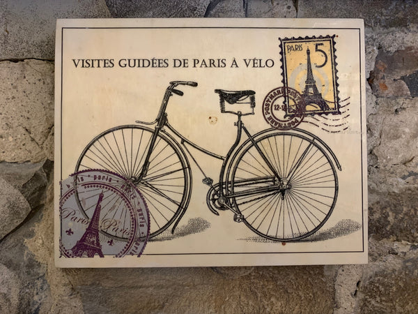 Panel of Post Card - Visites guidées de Paris à vélo - Print by David Dossett - Martello Alley