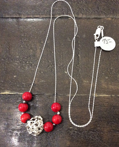 Apple a Day Red Coral Necklace