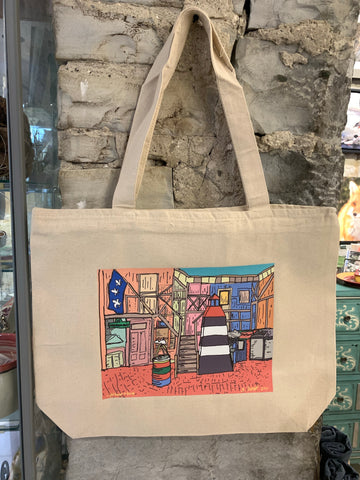 Lighthouse and Buoy - Zippered Tote Bag