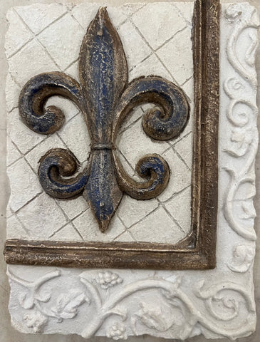 Fleur de Lis - Corner Frame Wall Tile by Concrete Design Studio