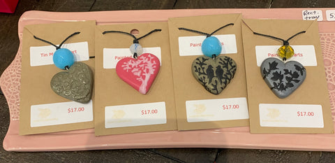 Painted Heart Pendant by Erica Young