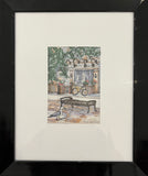 Everdello 9.5” x12” original  framed art work
