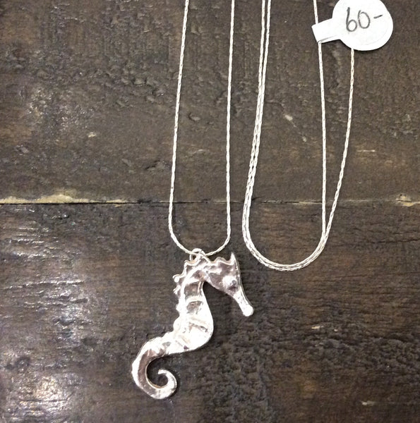 Ride the Waves Silver Seahorse Necklace