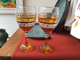 Hand painted wine glasses by Ovals