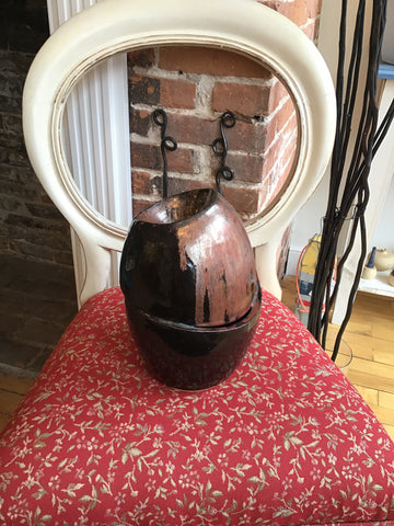 Altered copper vase - Pottery by Owen Davies - Martello Alley
