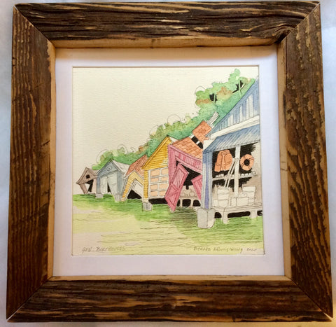 Boathouse Compilation #1:  Watercolour Original by Richard Armstrong
