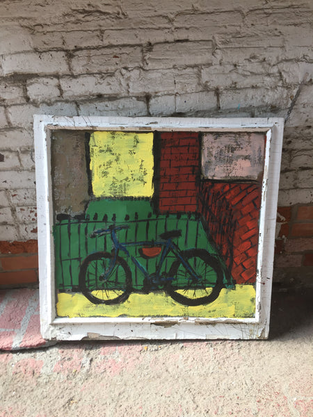 Dawn's New Bike - screen - Outdoor art - screen by David Dossett - Martello Alley