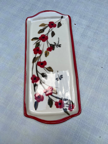 Red Poppy Windmill of Provence- Long tray