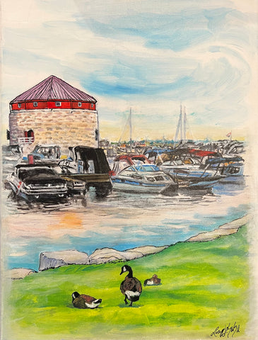 Kingston Waterfront, original artwork by Lucy De Sousa