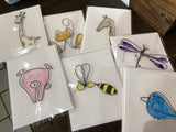 Whimsical Wire Greeting Cards by Donna Harradine