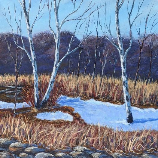 Stand of Birches - original painting by Rosalyn Insley