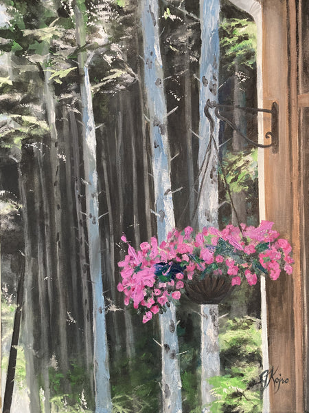 Pines and Petunias - Original by Julie Kojro