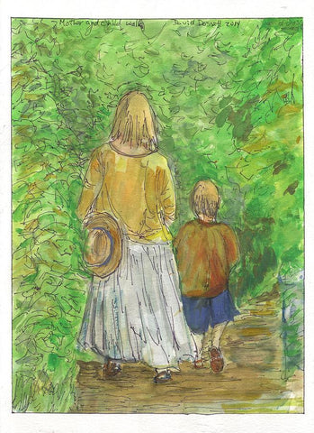 Mother And Child Walk - Print by David Dossett - Martello Alley