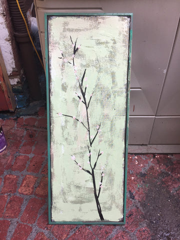 Spring Blossoms  - on window screen - Painting by David Dossett - Martello Alley