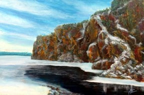 Winter at Bon Echo Rock - original painting by Carla Miedema