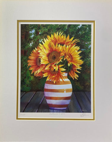 Large Print Sunflowers in Vase