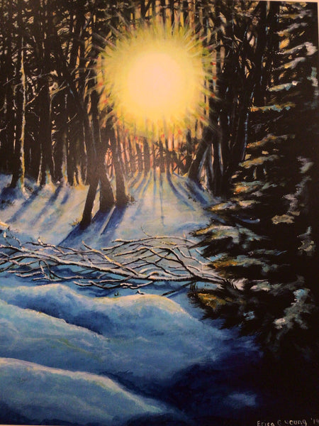 Winter Forest Sunrise - print