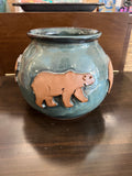 Vase -Ceramic fish bowl vase with polar bear prints