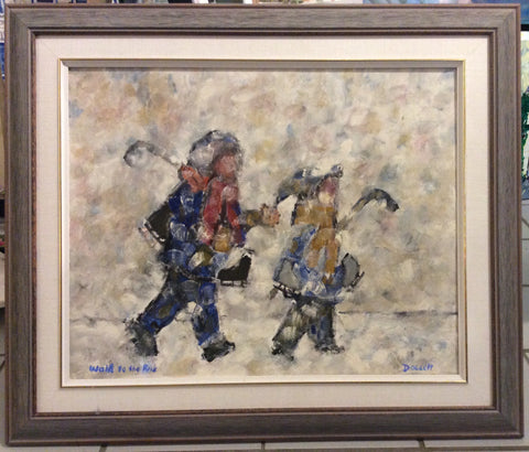 Walk to the Rink - Oil Painting by David Dossett - Martello Alley