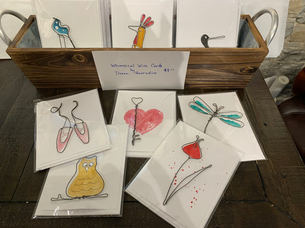 Whimsical Wire Greeting Cards by Donna Harradine