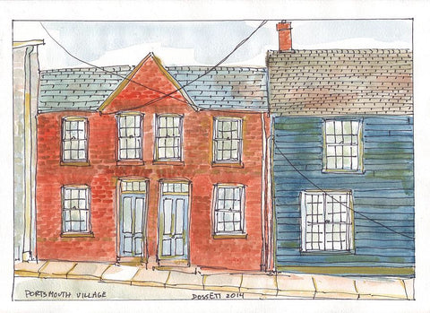 Portsmouth Village - Print by David Dossett - Martello Alley