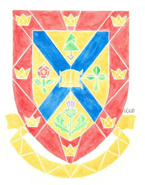 Queen's Crest Print - Wesley's Watercolour - Print by Wesley Dossett - Martello Alley